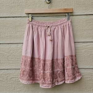 J. Crew embroidered Zafrina skirt pink small